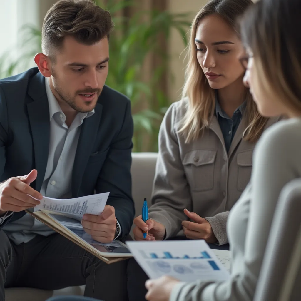 Asesor financiero de FinanzasArg trabajando con un cliente